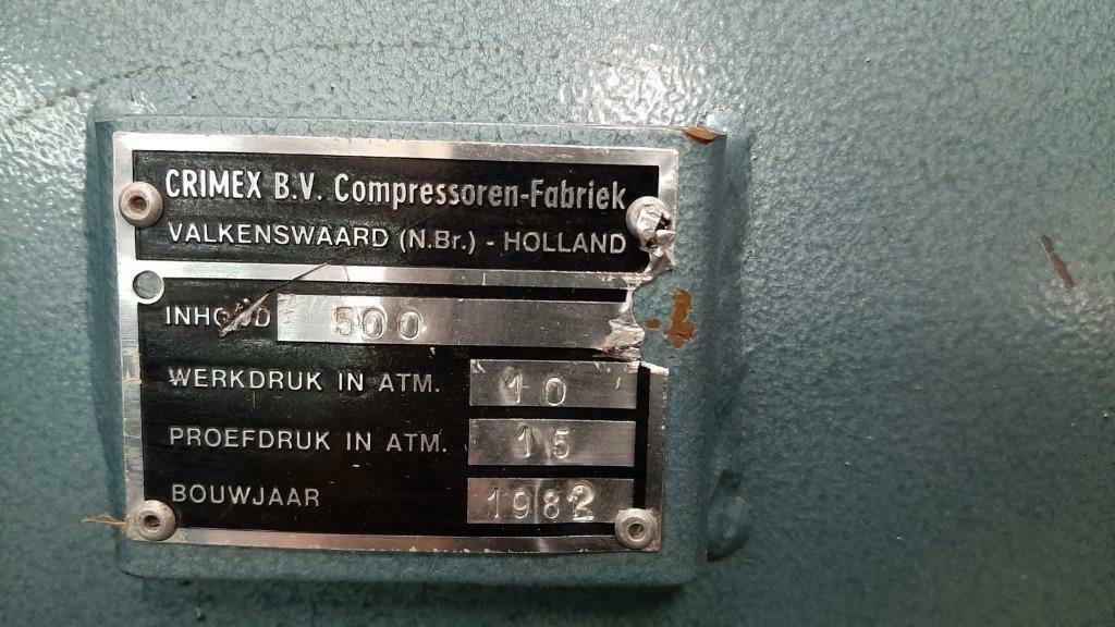 Gebruikte compressor Crimex CF1400 500 liter tank 10 PK 5